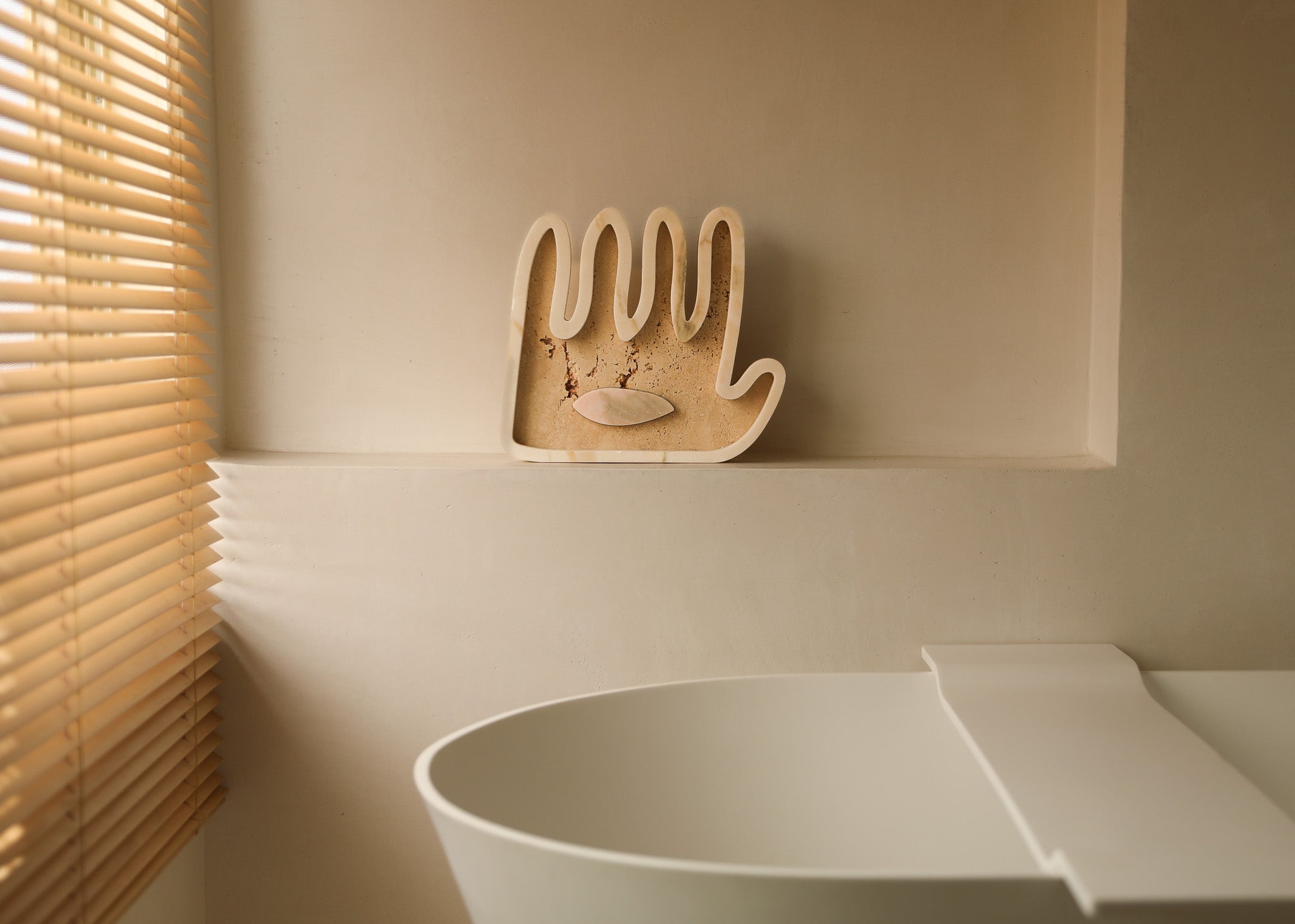 Hamsa ׳Hey · ׳הֵ - H1 Travertine Collection