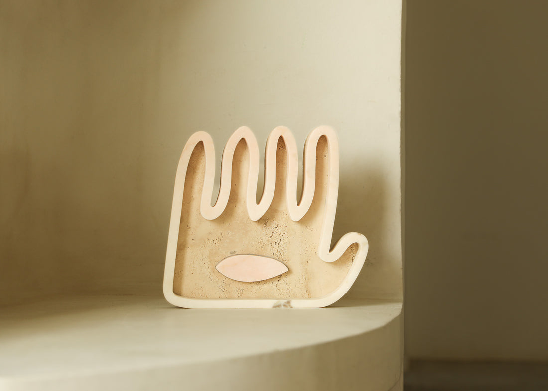 Hamsa ׳Hey · ׳הֵ - H1 Travertine Collection