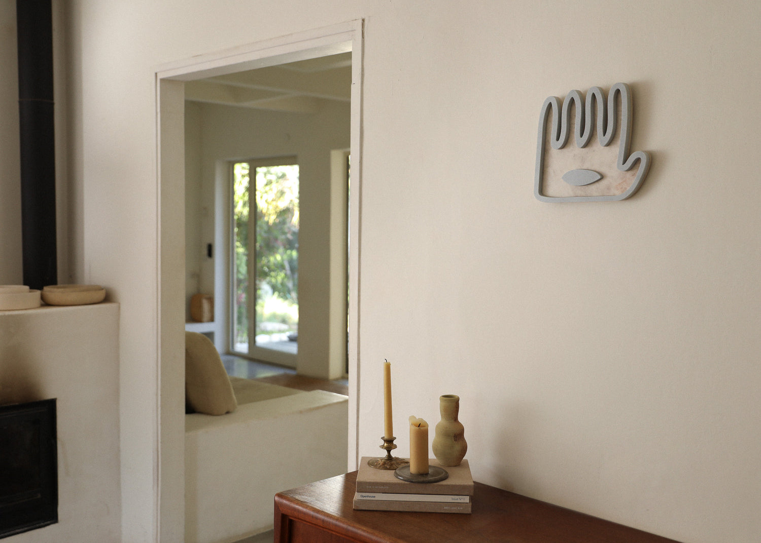 Hamsa ׳Hey · ׳הֵ - Light Blue Granite Stone collection
