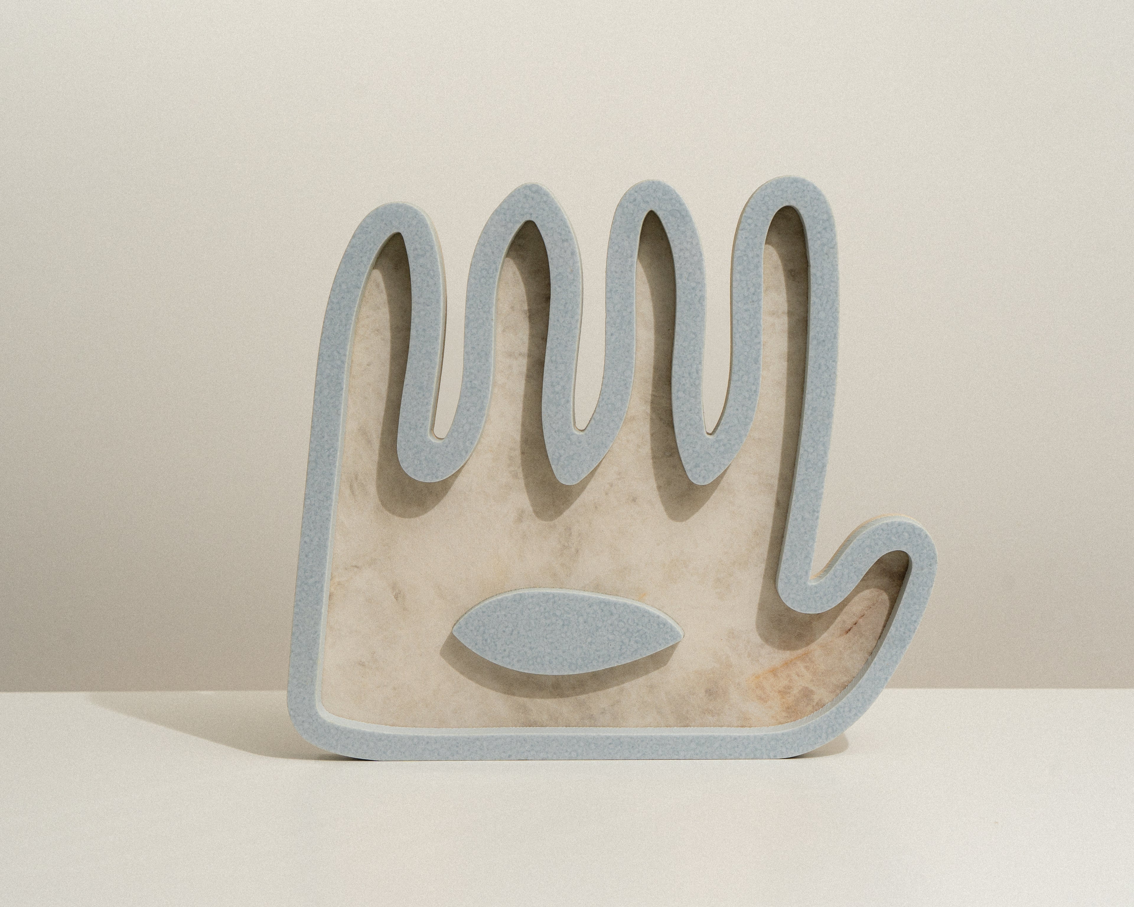 Hamsa ׳Hey · ׳הֵ - Light Blue Granite Stone collection