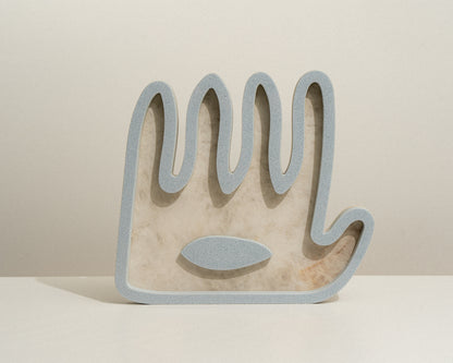 Hamsa ׳Hey · ׳הֵ - Light Blue Granite Stone collection