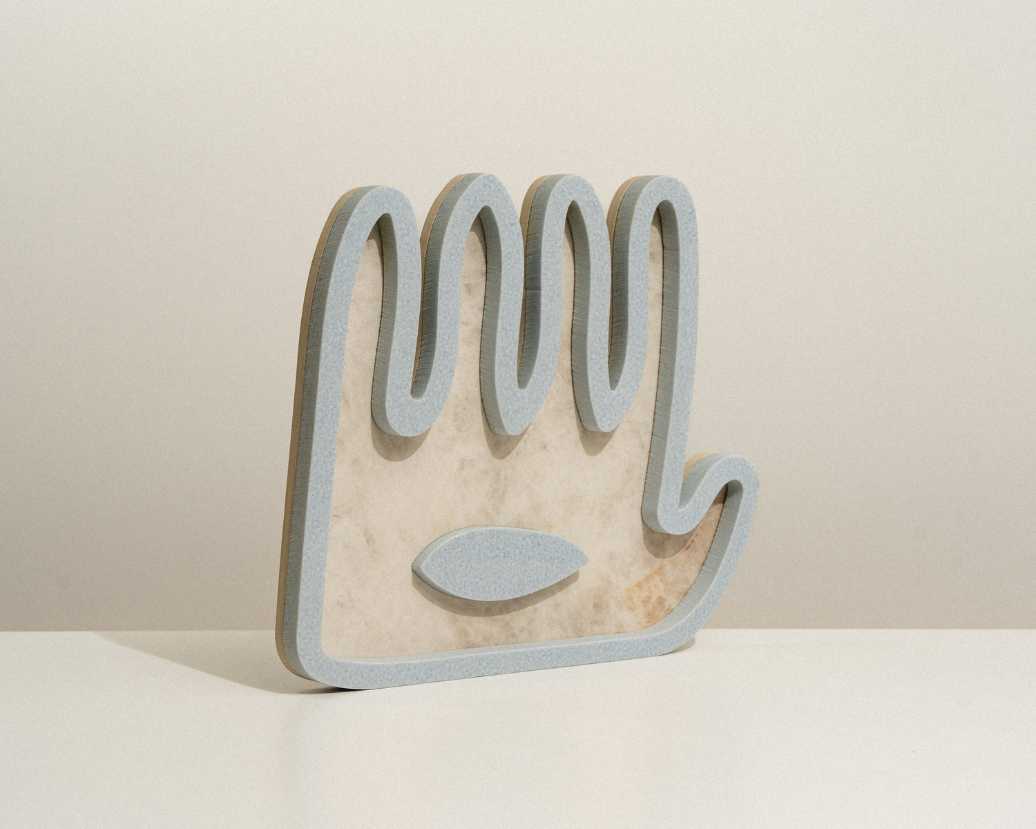 Hamsa ׳Hey · ׳הֵ - Light Blue Granite Stone collection