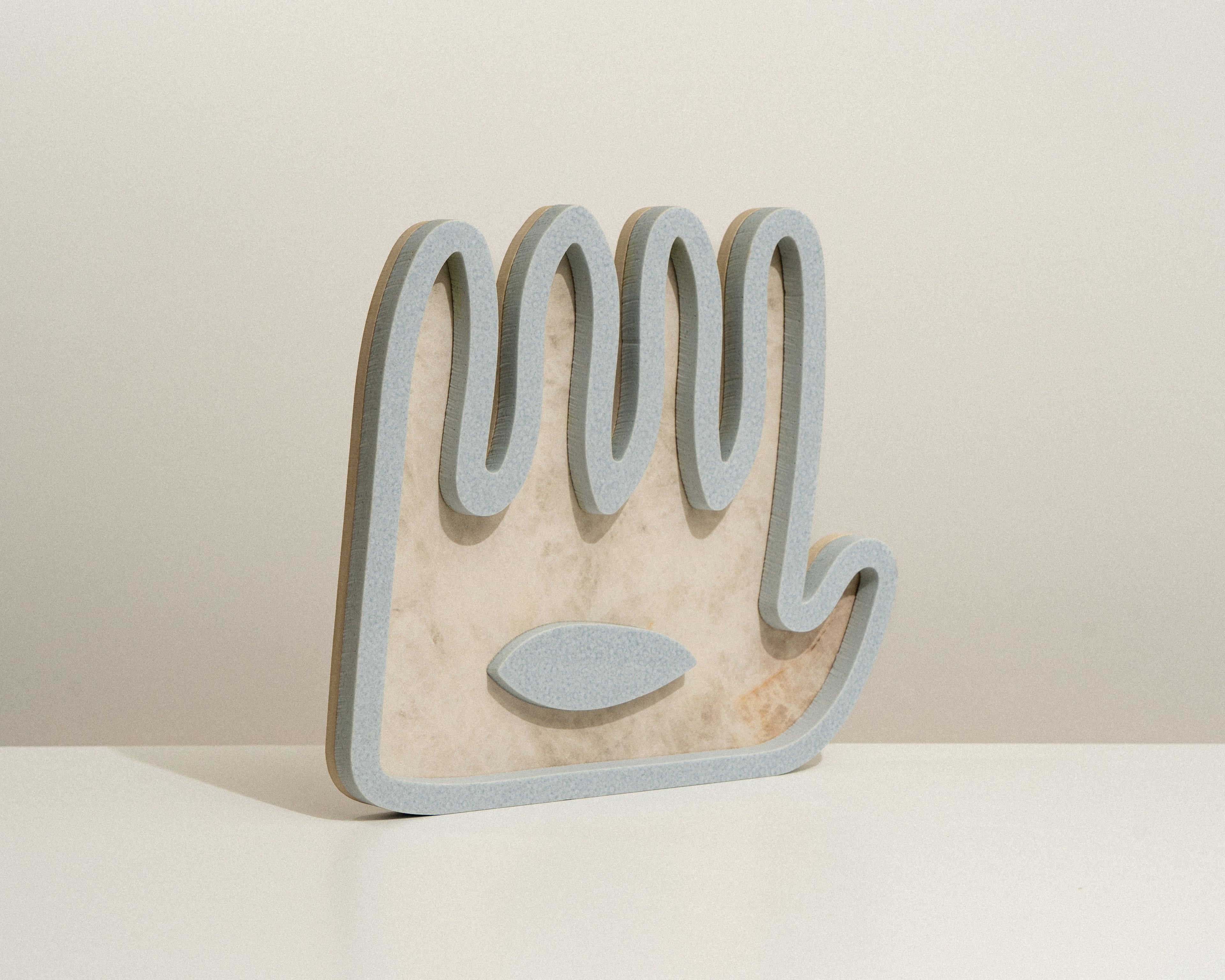 Hamsa ׳Hey · ׳הֵ - Light Blue Granite Stone collection