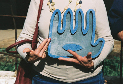 Hamsa ׳Hey · ׳הֵ -  Blue Granite Stone Collection